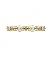 Shah Luxury 14K Yellow Gold Round Diamond Eternity Wedding Band