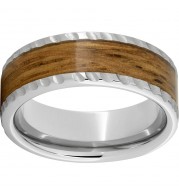 Serinium Pipe Cut Band with Single Malt Barrel Aged Inlay & Notched Finish