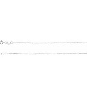 14K White 1 mm Diamond-Cut Cable Chain 7 Bracelet