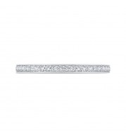Shah Luxury 14K White Gold Round Cut Diamond Wedding Band