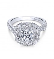 Gabriel & Co. 14k Two Tone Gold Embrace Double Halo Engagement Ring