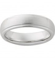 Serinium Domed Band with Grooved Edges and Satin Finish