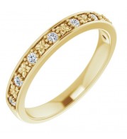 14K Yellow 1/6 CTW Diamond Floral Anniversary Band