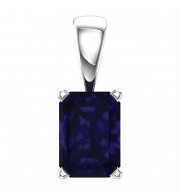 Stuller 14k  White Gold Chatham? Created Blue Sapphire Pendant