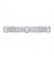 Shah Luxury 14K White Gold Round Diamond Wedding Band