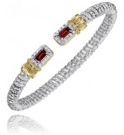 Vahan 14k Gold & Sterling Silver Garnet Bracelet
