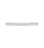 Shah Luxury 14K White Gold Round Diamond Half-Eternity Wedding Band with Euro Shank