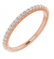 14K Rose 1/5 CTW Diamond Band for 8x6 mm Oval Ring