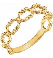 14K Yellow Stackable Bead Ring