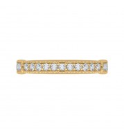 Shah Luxury 14K Yellow Gold Round and Princess Diamond Wedding Band