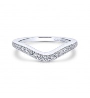 Gabriel & Co. 14k White Gold Victorian Curved Wedding Band
