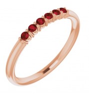 14K Rose Mozambique Garnet Stackable Ring