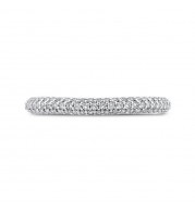 Shah Luxury 14K White Gold Round Diamond Wedding Band