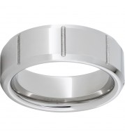 Serinium Beveled Edge Band with Milled Vertical Grooves