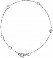 14K White 1/6 CTW Diamond Bezel-Set 3-Station 5 1/2-7 Bracelet