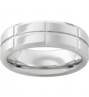 Serinium Beveled Edge Band with Rectangular Grooves