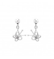 Sterling Silver Diamond Butterfly earrings