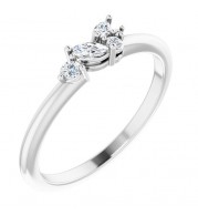 14K White 1/6 CTW Diamond Stackable Ring
