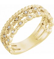 14K Yellow 1/8 CTW Stackable Diamond Ring