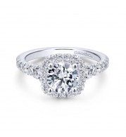 Gabriel & Co. 14k White Gold Entwined Halo Engagement Ring