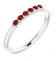 14K White Mozambique Garnet Stackable Ring