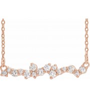 14K Rose 1/3 CTW Diamond Scattered Bar 18 Necklace