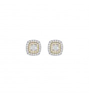 Henri Daussi 14k Yellow Gold Diamond Stud Earrings