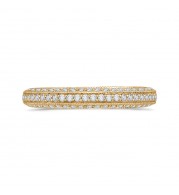 Shah Luxury 14K Yellow Gold Round Diamond Half-Eternity Wedding Band