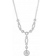 14K White 1 CTW Diamond Y 18 Necklace