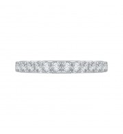 Shah Luxury 14K White Gold Round Diamond Wedding Band