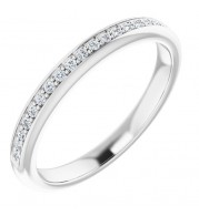 14K White 1/8 CTW Diamond Band for 6 mm Square Ring