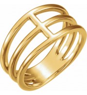 14K Yellow Negative Space Ring