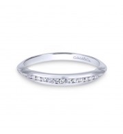 Gabriel & Co. 14k White Gold Contemporary Diamond Wedding Band