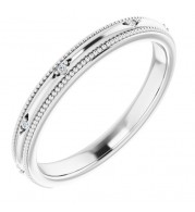 14K White .02 CTW Diamond Matching Band