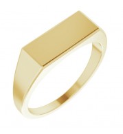 14K Yellow 15x7 mm Rectangle Signet Ring
