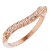 14K Rose .04 CTW Diamond Vintage-Inspired  Matching Band