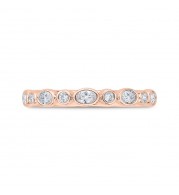 Shah Luxury 14K Rose Gold Round Diamond Wedding Band