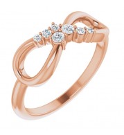 14K Rose 1/8 CTW Diamond Infinity-Inspired Ring