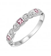 Gems One 14Kt White Gold Diamond (1/10Ctw) & Syn Alexandrite (1/6 Ctw) Ring