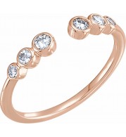 14K Rose 1/4 CTW Diamond Negative Space Ring