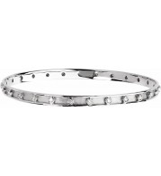 14K White 3/4 CTW Diamond Bangle 7 1/4 Bracelet