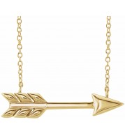 14K Yellow Arrow 16-18 Necklace
