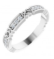 14K White 1/6 CTW Diamond Celtic-Inspired Anniversary Band
