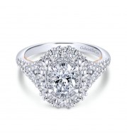 Gabriel & Co. 14k Two Tone Gold Embrace Double Halo Engagement Ring