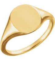 10K Yellow 11x9 mm Oval Signet Ring