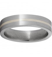 Titanium Flat Band with a 1mm Sterling Silver Inlay and Satin Finish