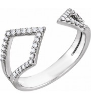 14K White 1/5 CTW Diamond Geometric Ring
