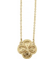 14K Yellow 18 Clover Necklace
