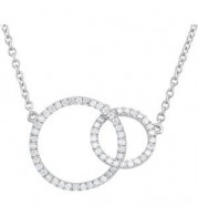 14K White 1/3 CTW Diamond Circle 18 Necklace