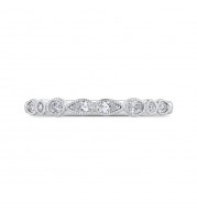 Shah Luxury 14K White Gold Pear Oval and Round Diamond Wedding Band